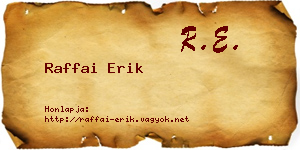 Raffai Erik névjegykártya